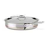 All-Clad 6403 SS Copper Core 5-Ply Bonded Dishwasher Safe Saute Pan with Lid/Cookware, 3-Quart, S... | Amazon (US)