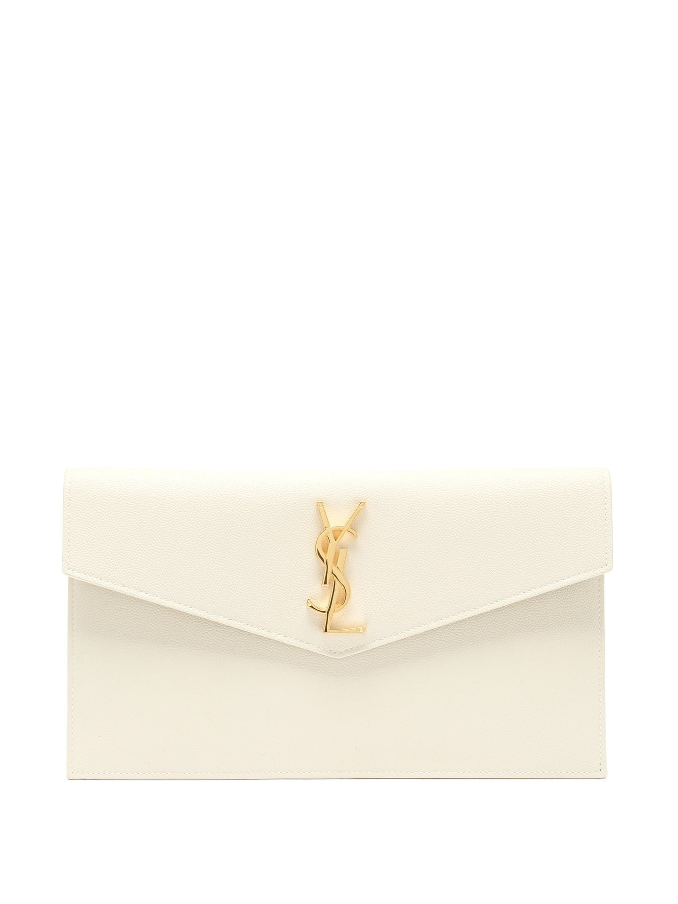 Uptown YSL-plaque grained-leather clutch | Saint Laurent | Matches (US)