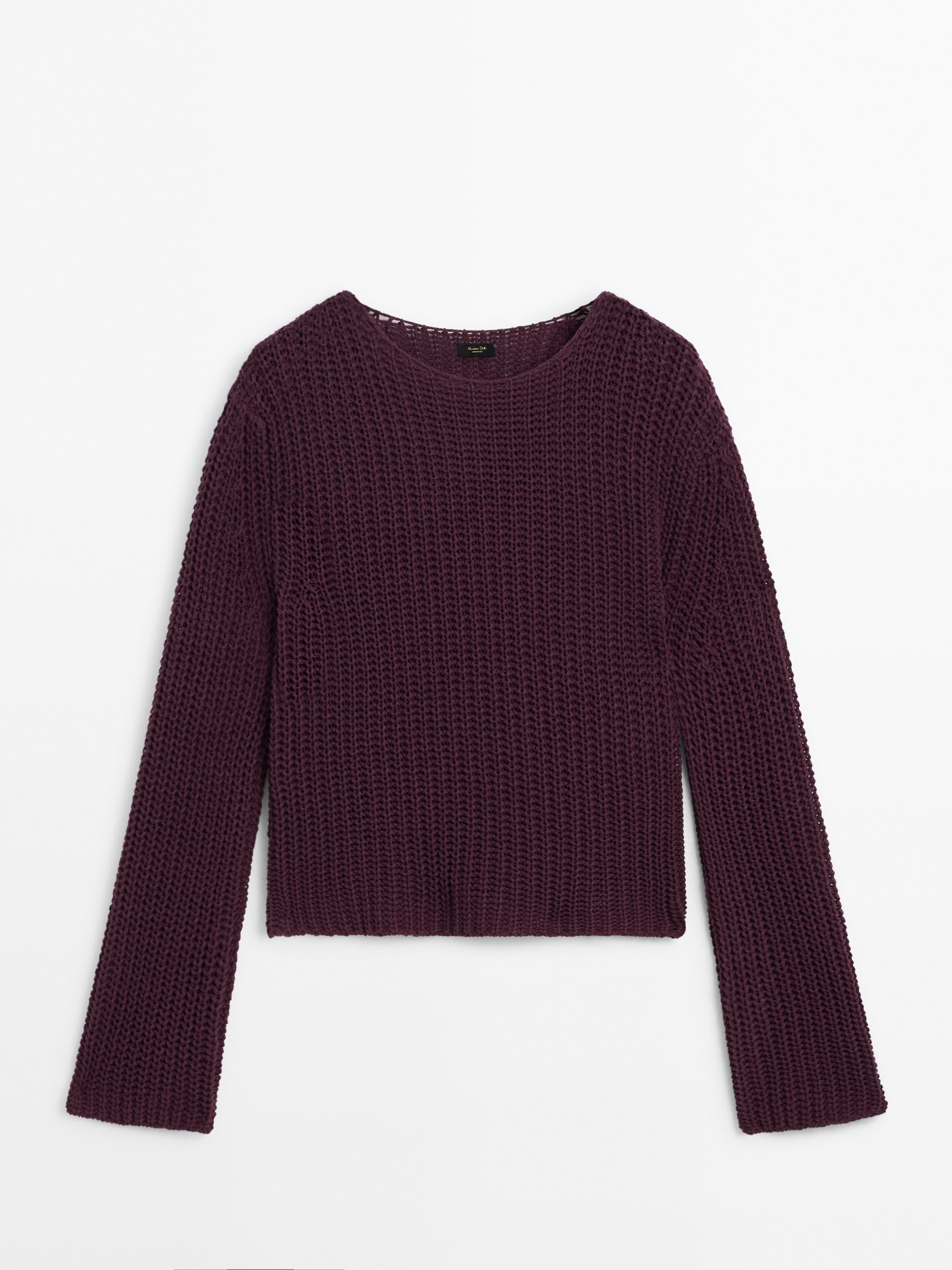 Perlstoff-Pullover mit Baumwolle | Massimo Dutti DE