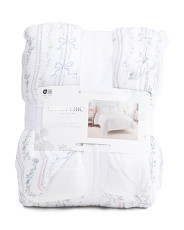 Reversible Bow And Floral Gauze Blanket | Bed & Bath | Marshalls | Marshalls