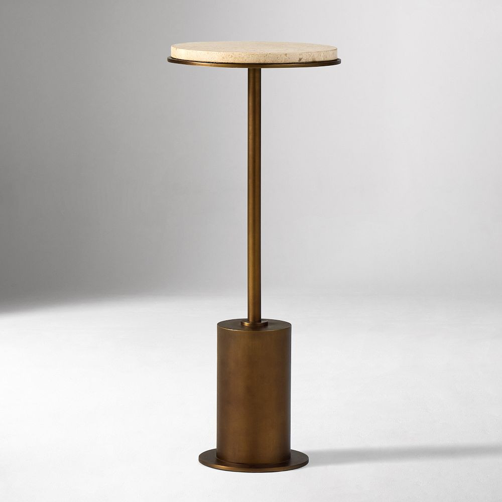 Fay Travertine Drink Table (9.5") | West Elm (US)