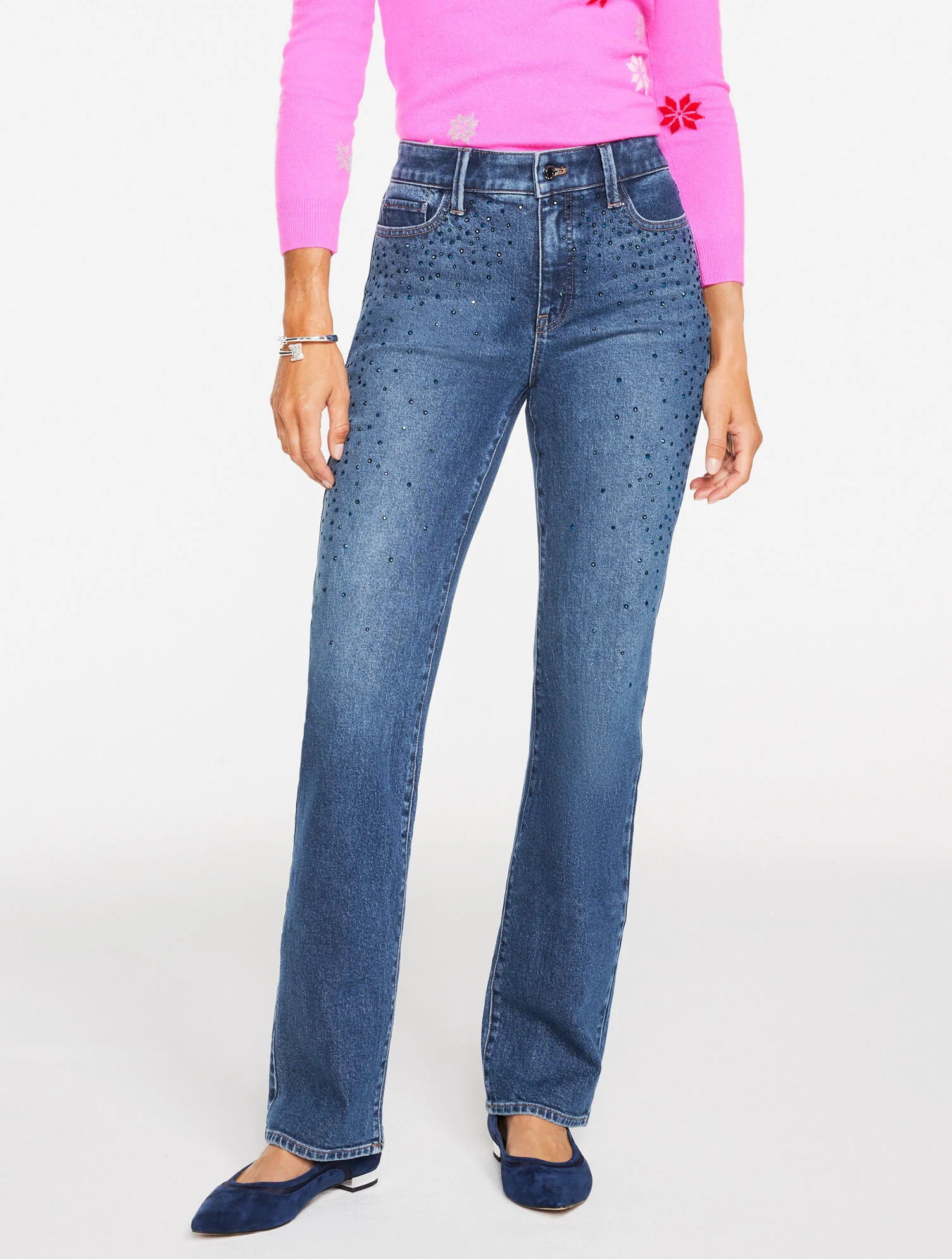 Barely Boot Rhinestone Jeans - Vivienne Wash | Talbots