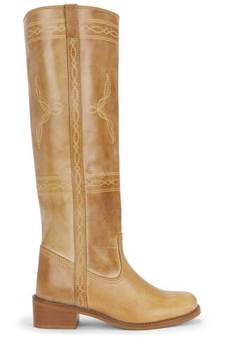 Ann Gaucho With Western Stitching Boot in Dark Brown Escovado | Revolve Clothing (Global)