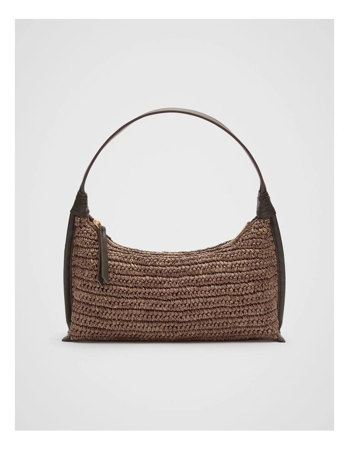 Raffia Shoulder Bag in Chocolate | Myer