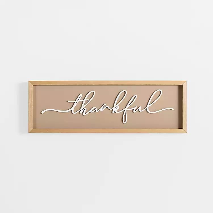 Taupe Thankful Wall Plaque | Kirkland's Home