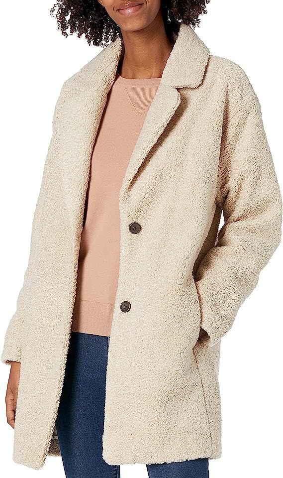 Daily Ritual Women's Teddy Bear Fleece Oversized-Fit Lapel Jacket | Amazon (US)