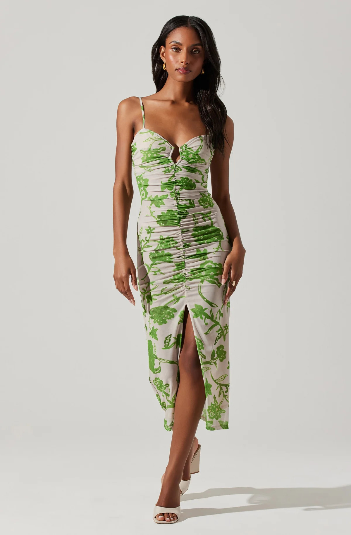 Palmero Floral Ruched Midi Dress | ASTR The Label (US)