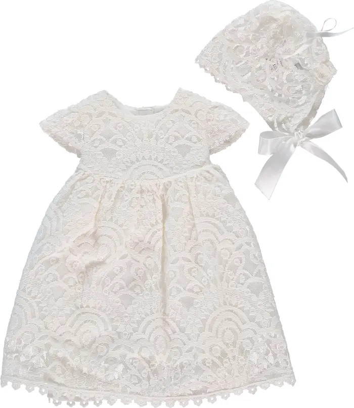 Lace Christening Gown & Bonnet Set | Nordstrom
