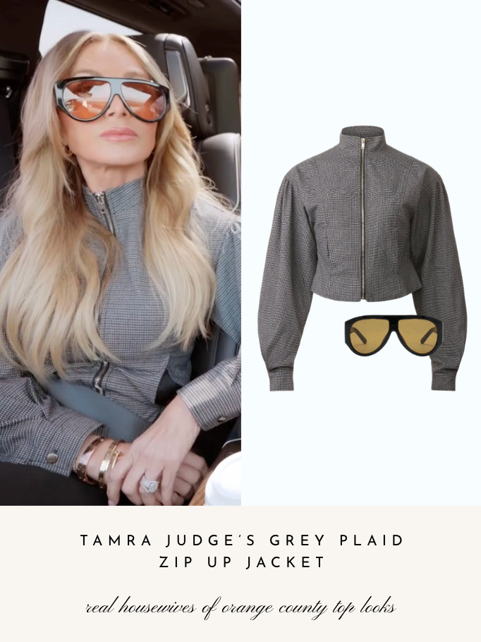 Tamra Judge's Grey Plaid Zip Up Jacket 

 