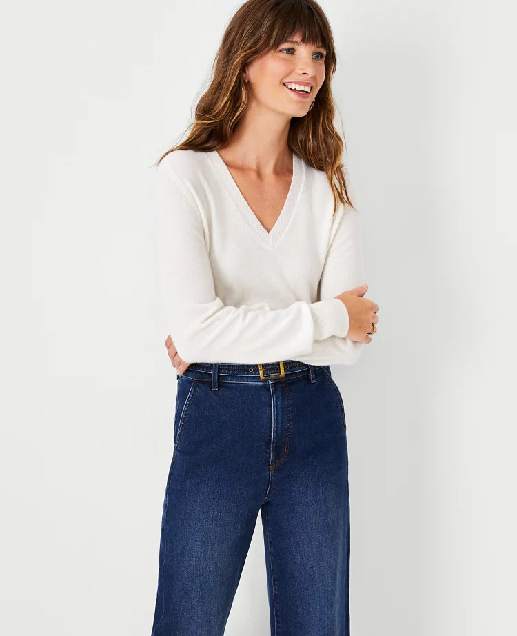 Cashmere V-Neck Sweater | Ann Taylor (US)