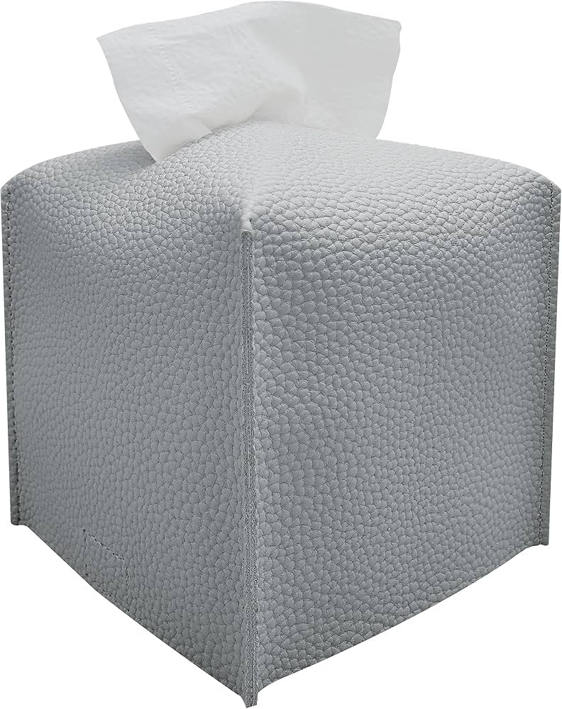 Tissue Box Cover, Langsum Modern Square Tissue Box Organizer, Decorative PU Leather Facial Paper ... | Amazon (US)