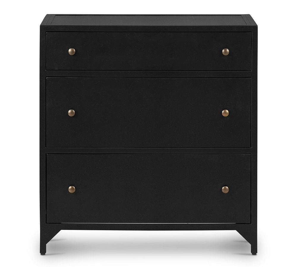 Harmon 28"" Metal Nightstand, Black | Pottery Barn (US)