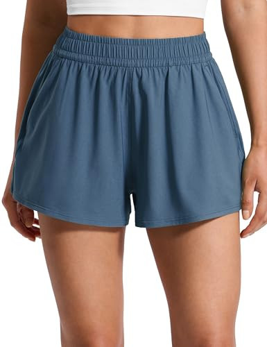 CRZ YOGA Drapey Flowy Athletic Shorts for Women 2.5" - Relaxed Fit High Waisted Tennis Workout Running Stelindigo X-Large | Amazon (US)