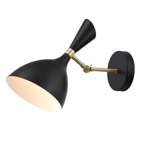 Sconce Wall Lamp Light Fixture Black Metal Modern Contemporary Mid Century Living Kitchen Cafe Bistr | Walmart (US)