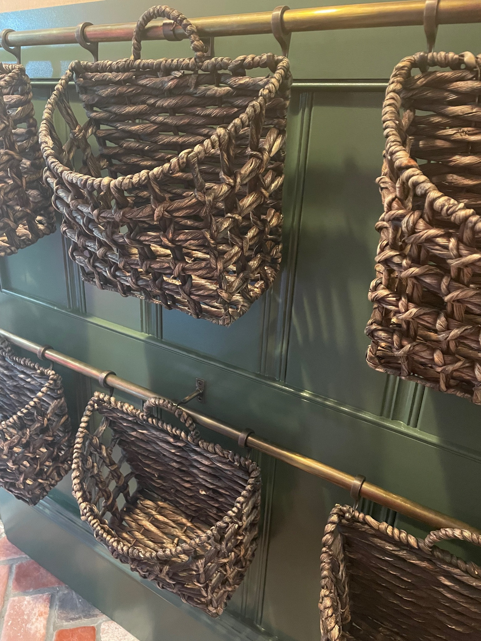 The chicest little kids corner! We hung baskets to keep each of the kids school work in, and they were a big hit! Easy for them to maintain, and keeps it all organized for this busy family. Not pictured are the adorable labels with their names! 

#LTKhome #LTKfamily #LTKkids