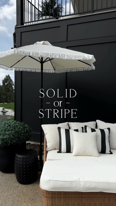 SOLID -or- STRIPE⁣
⁣
#WalmartPartner  Solid or Stripe is the question?  I found both of these umbrellas at @Walmart and I am having a hard time choosing. They are both beautiful and such amazing prices!  Maybe I should keep both! ⁣
⁣
@walmart #walmarthome #outdoorspaces #outdoorinspo #modernhome #summerinspo

#LTKhome #LTKSeasonal #LTKstyletip