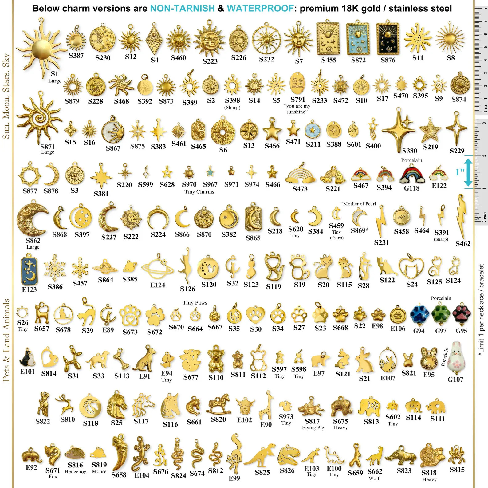 Build Your Own Custom 18K Gold Charm Bracelet, 100% WATERPROOF + Non-tarnish, Choose Your Charms,... | Etsy (US)