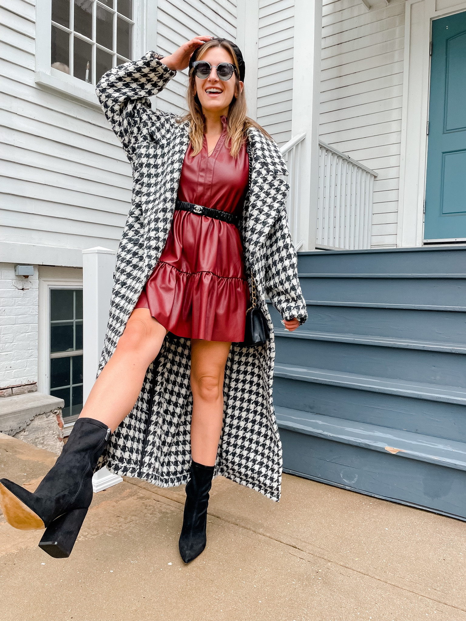 2022 fall essentials
-
A statement coat. This houndstooth option from @revovle is a great one and for reference I am wearing a size small and it was a little roomy. 
Some leather. I’ve been loving all the leather dresses this year! This one is from @leelaandlavender and you can get 15% off with our code: KA15.
Lastly, some booties. @marcfisher always has the best options. They always fit, are comfortable and are always stylish. My booties this year are a good classic suede bootie option too.
-
You can shop this whole look here: 
-


#LTKSeasonal #LTKstyletip #LTKshoecrush