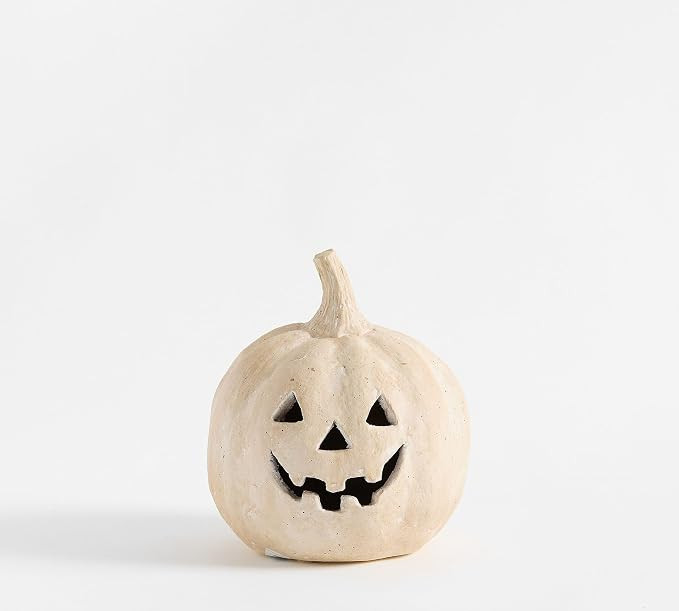 Hallowmas Handcrafted Terracotta Jack-O'-Lantern, Artisanal Kiln-Fired Pumpkin with Hand-Carved D... | Amazon (US)