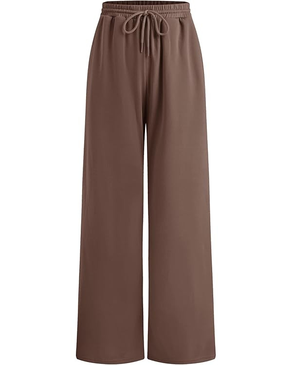 CIDER Women’s Wide Leg Sweatpants Baggy Drawstring High Waisted Joggers Lounge Sweat Pants with... | Amazon (US)