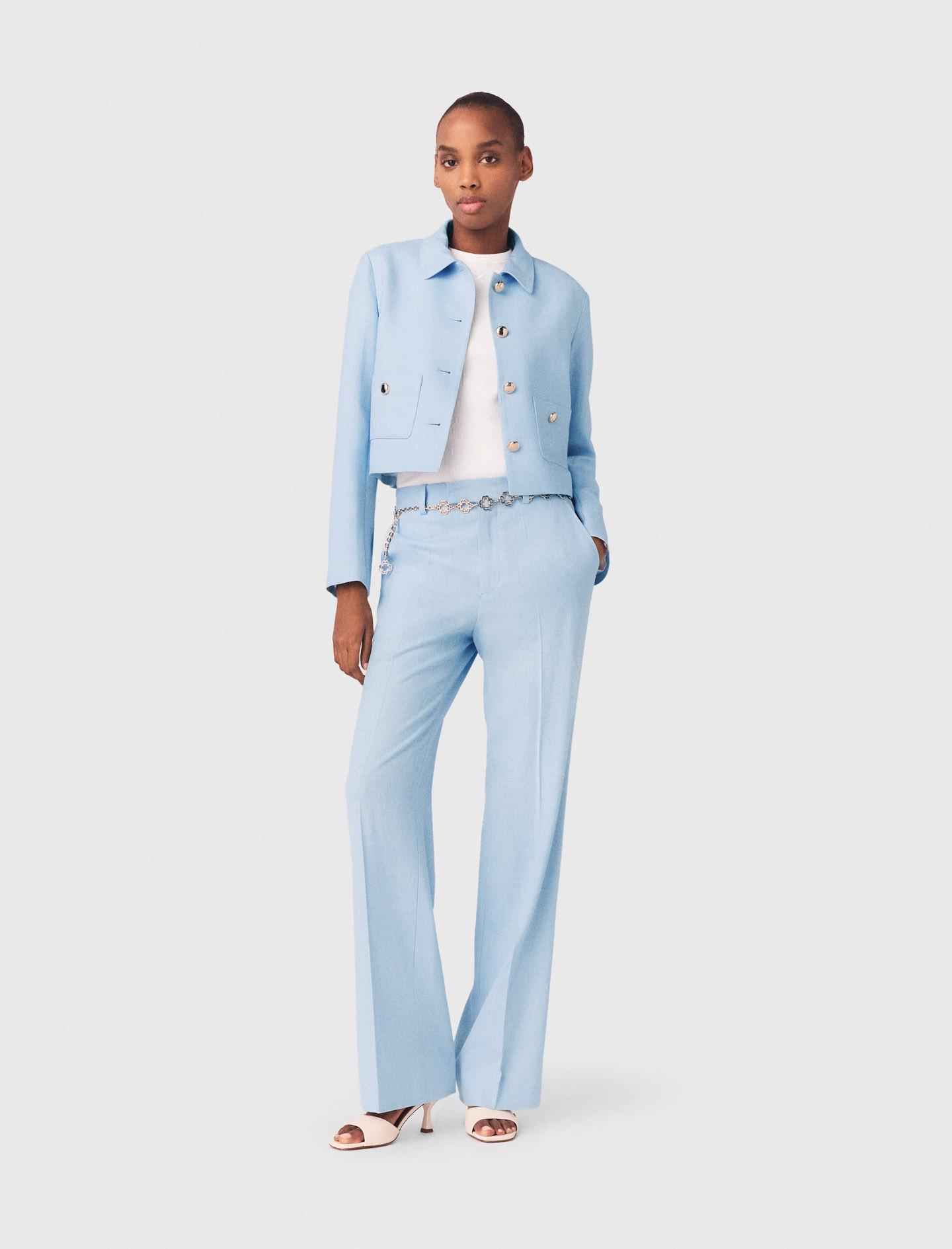 Short single-breasted jacket Blue for Women | Maje | Maje EU