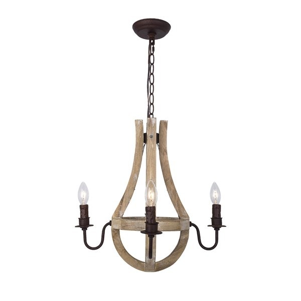 Rustic Metal Wooden 4-light Chandelier | Bed Bath & Beyond