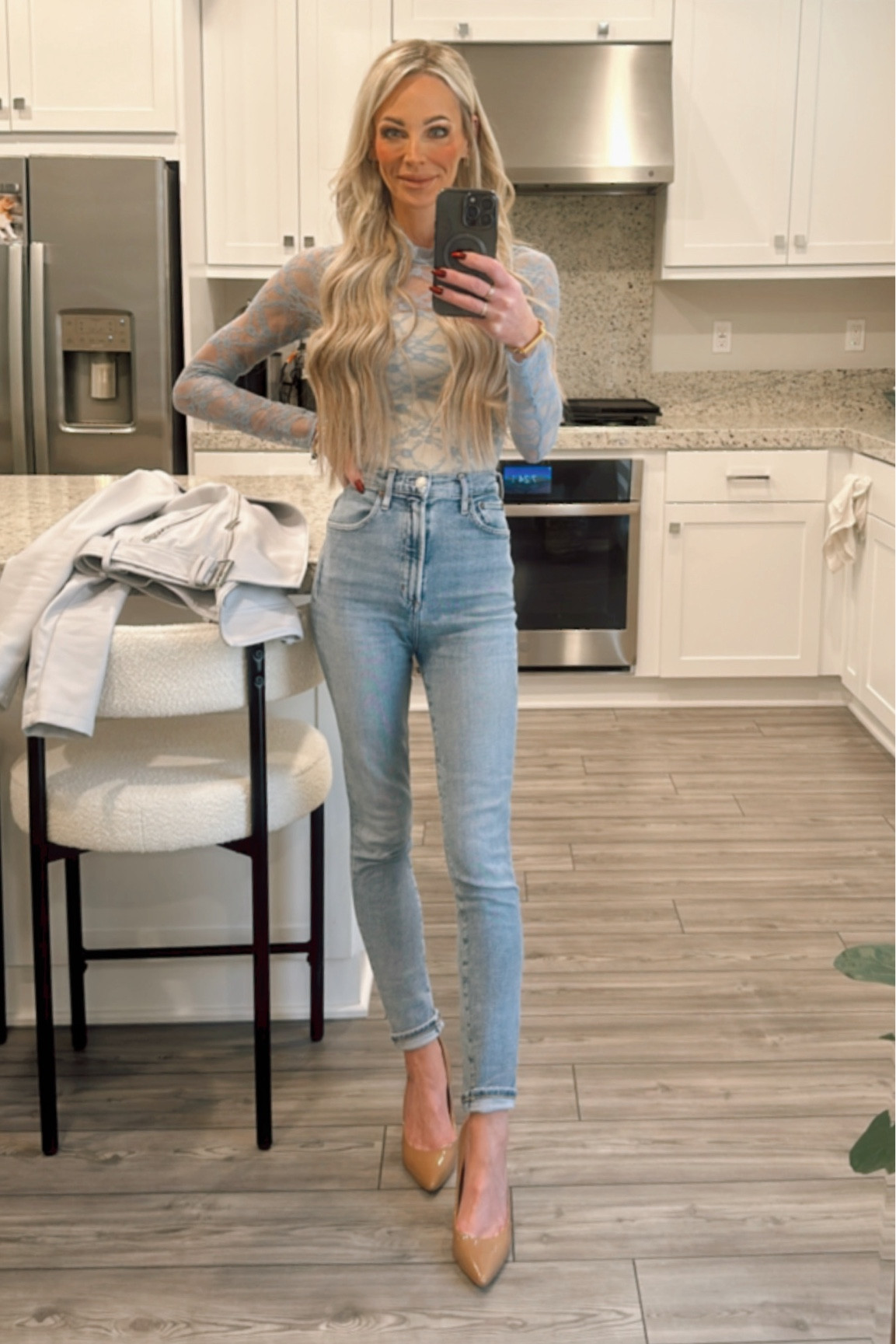 Denim and lace 

#LTKStyleTip