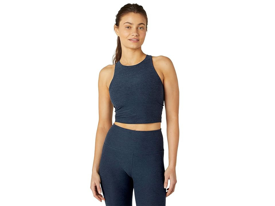 Beyond Yoga Spacedye Refocus Cropped Tank Top Women's Clothing Nocturnal Navy : LG, Elastane/Polyester | Zappos