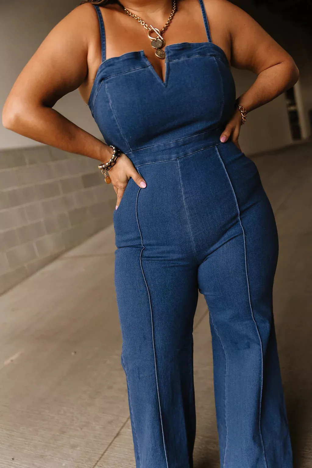 So Mila Denim Flare Jumpsuit - … curated on LTK