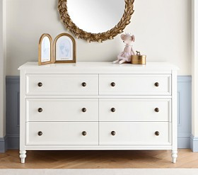 Chris Loves Julia Turned Wood 6-Drawer Dresser (56w x 19d") | Pottery Barn Kids