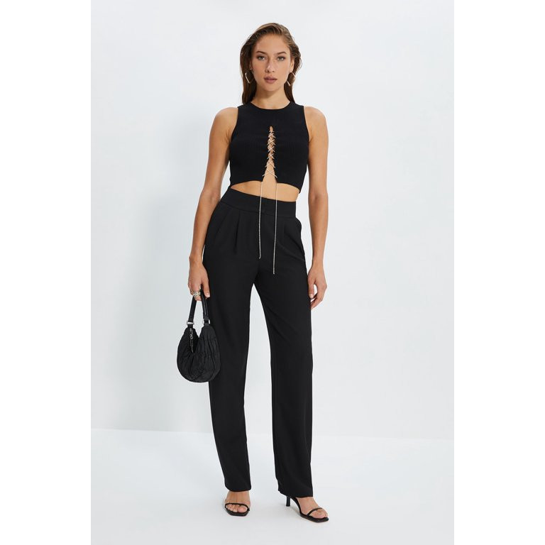 Trendyol Womens Basics High Waist Wide Leg Wide Leg Trousers | Walmart (US)