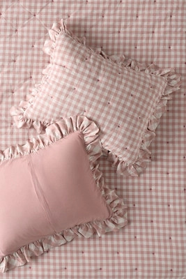 Gingham Ruffle Yarn-Dyed Cotton Shams, Set of 2 | Anthropologie (US)