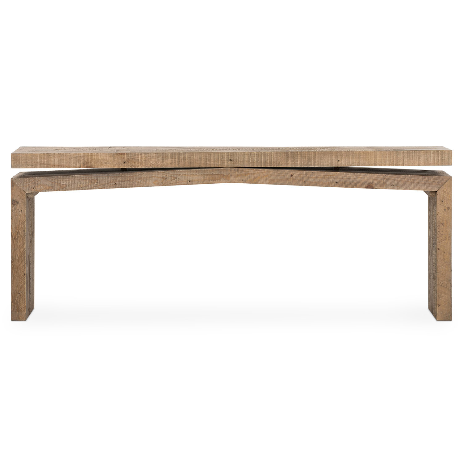 Rayan Rustic Lodge Brown Reclaimed Pine Wood Rectangular Console Table | Kathy Kuo Home