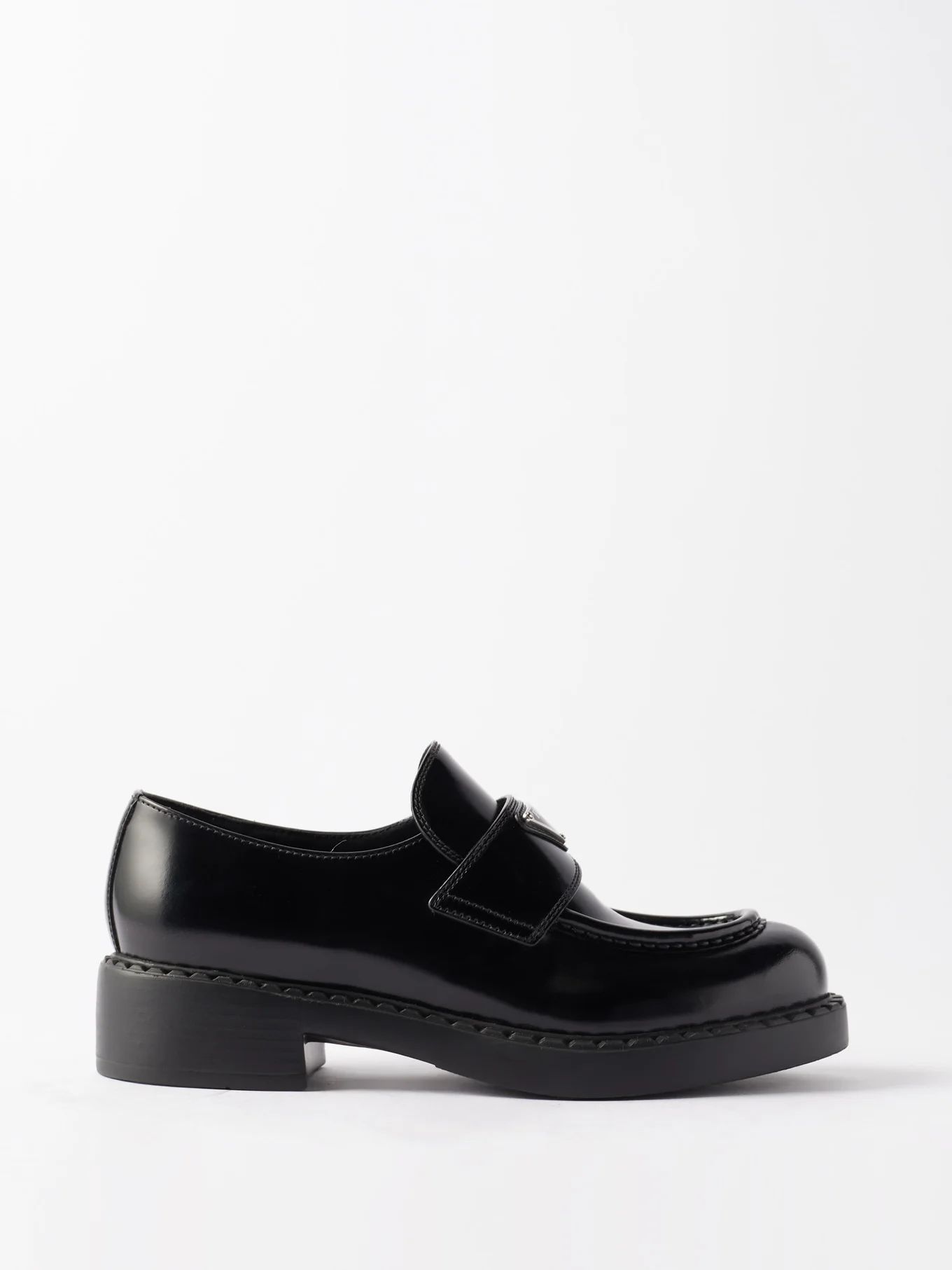 Logo-plaque leather loafers | Matches (UK)