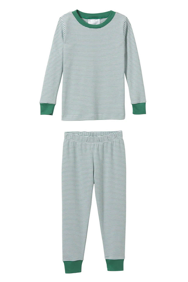Kids Long-Long Set in Blue Flora | LAKE Pajamas