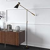 Henn&Hart Industrial Two Tone Floor Lamp in Black and Brass for Living Room / Office / Bedside | Amazon (US)