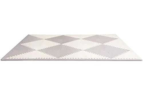 Skip Hop Baby Play Mat, Interlocking Foam Floor Tiles, 70" x 56", Playspot, Grey/Cream | Walmart (US)