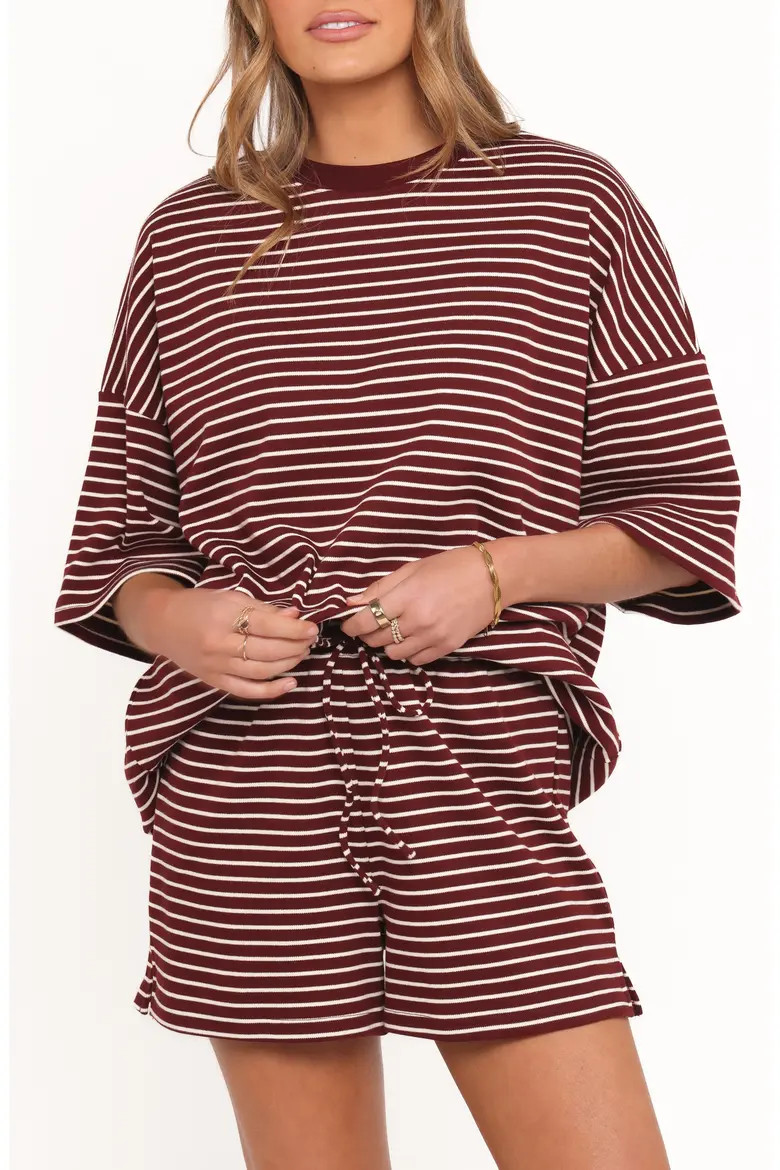 Hellen Stripe Knit Cotton Top & Shorts Set (Women) | Nordstrom | Nordstrom