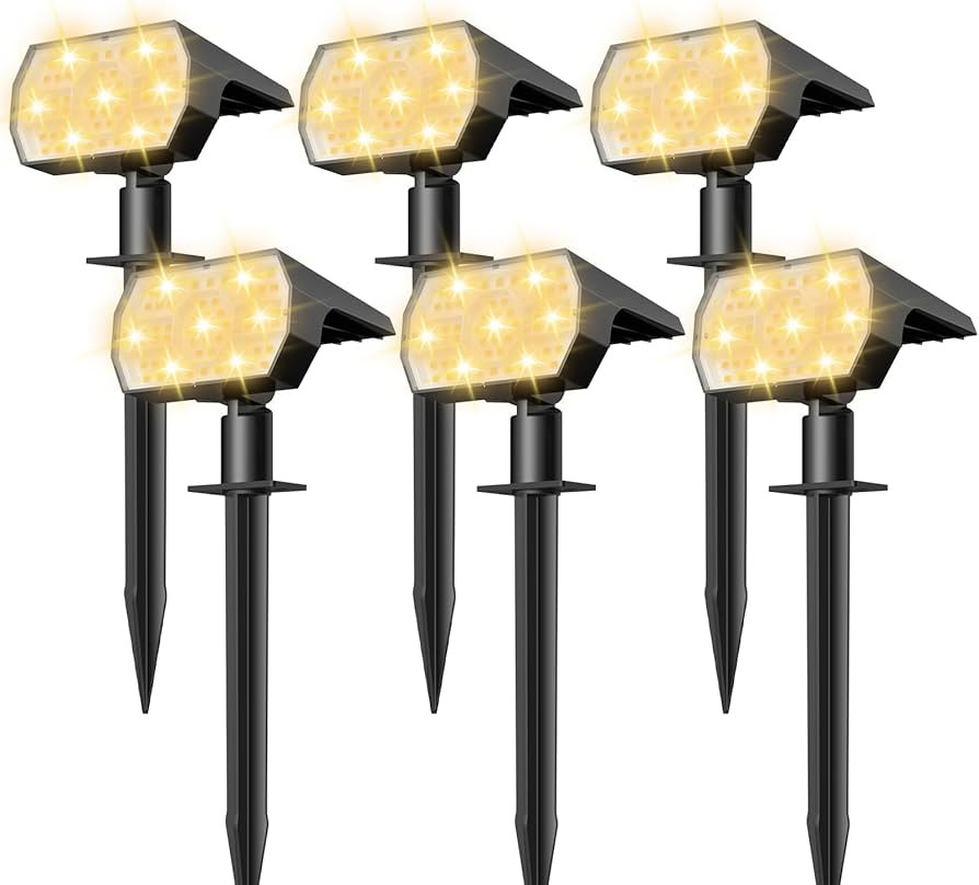 NYMPHY Solar Lights Outdoor Waterproof IP68, 56 LED 3 Lighting Modes Solar Powered Garden Yard Sp... | Amazon (US)