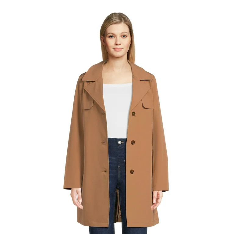 Time and Tru Women's Belted Trench Coat | Walmart (US)
