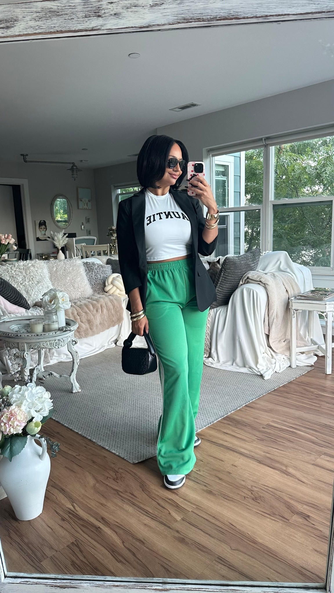 Track pants but make it auntie chic. 💁🏽‍♀️

sneakers, blazer, sporty, styling tips, sunglasses, weekend outfit, over 40, midsize, petite curvy, track pants 


#LTKOver40 #LTKFindsUnder50 #LTKPetite