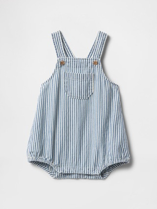 Baby Denim Stripe Bubble Overalls | Gap (CA)