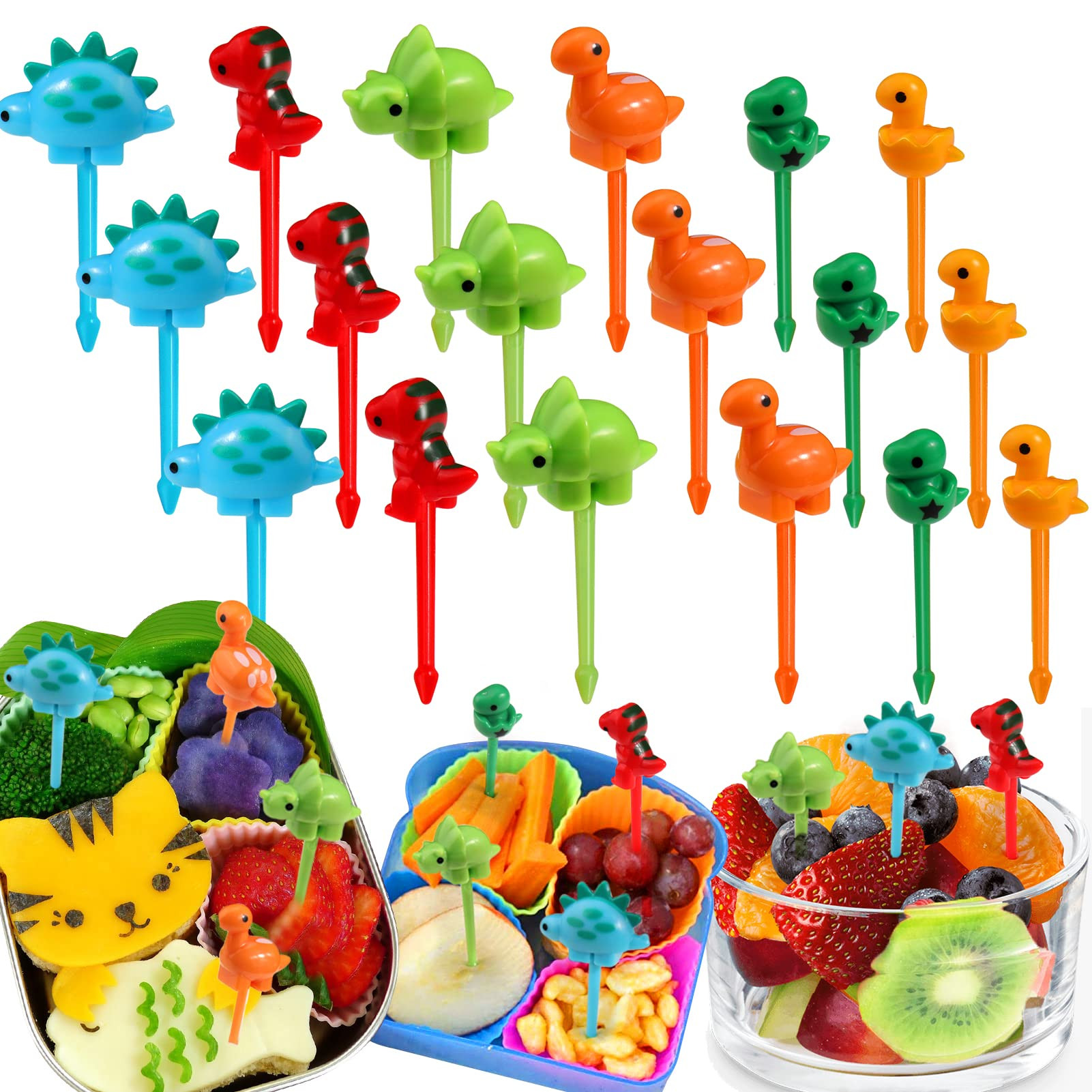 Dinosaur Food Picks for Kids, 18pcs Mini Dinosaur Toddler Fruit Picks, Cute Bento Picks for Lunch... | Amazon (CA)