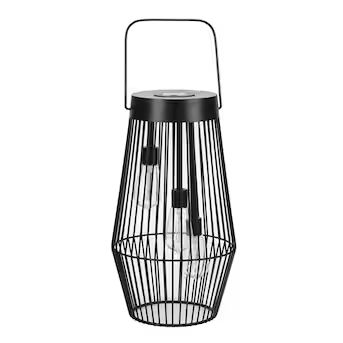 Style Selections 8.5-in x 15-in Black Metal Solar Outdoor Decorative Lantern Lowes.com | Lowe's