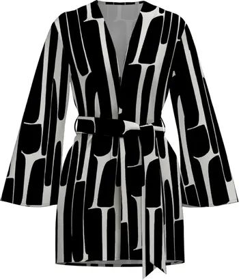 Black Hera Print Lightweight Wrap Jacket | Nordstrom