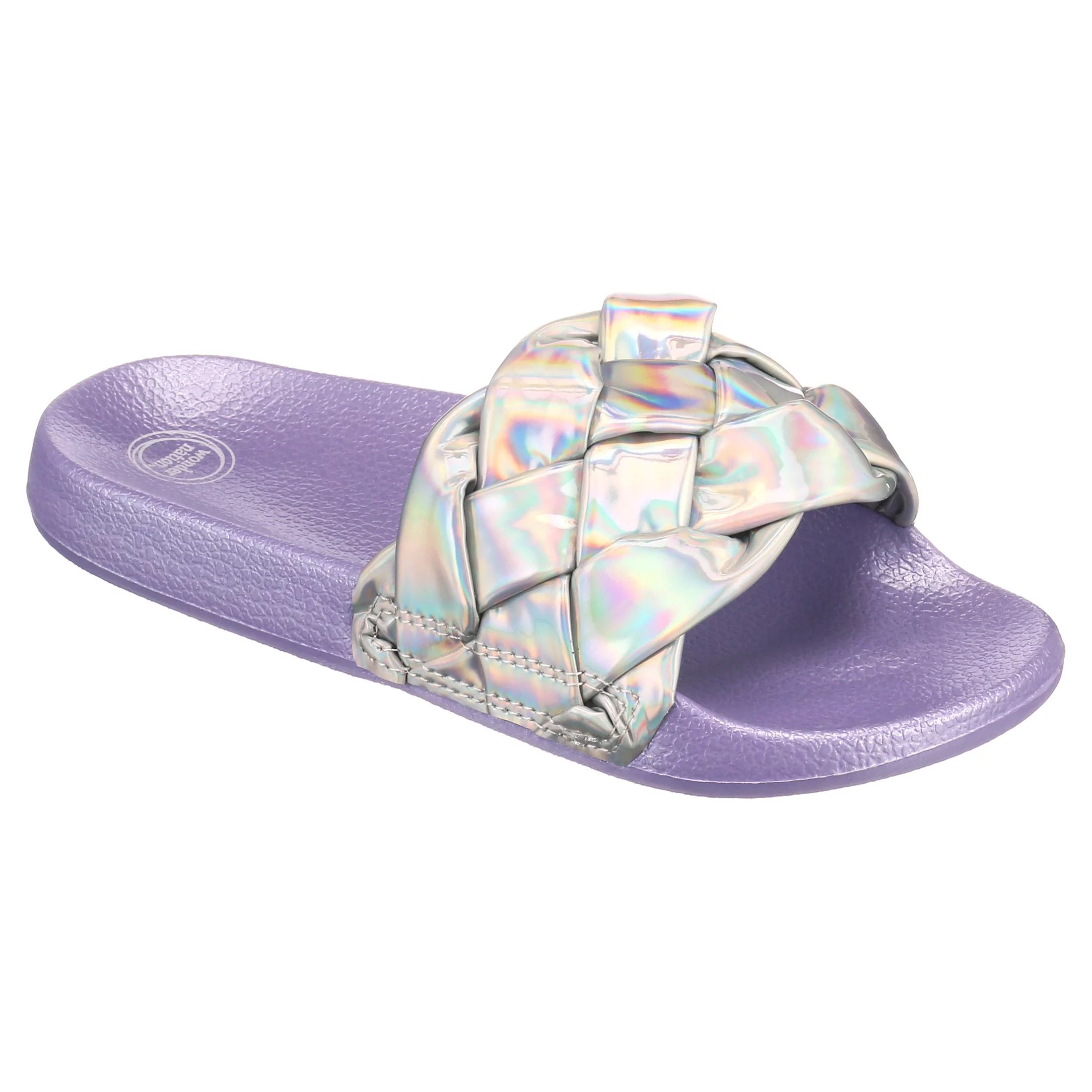 Wonder Nation Girls Braid Slide Sandal, Sizes 12/13 - 5/6 - Walmart.com | Walmart (US)