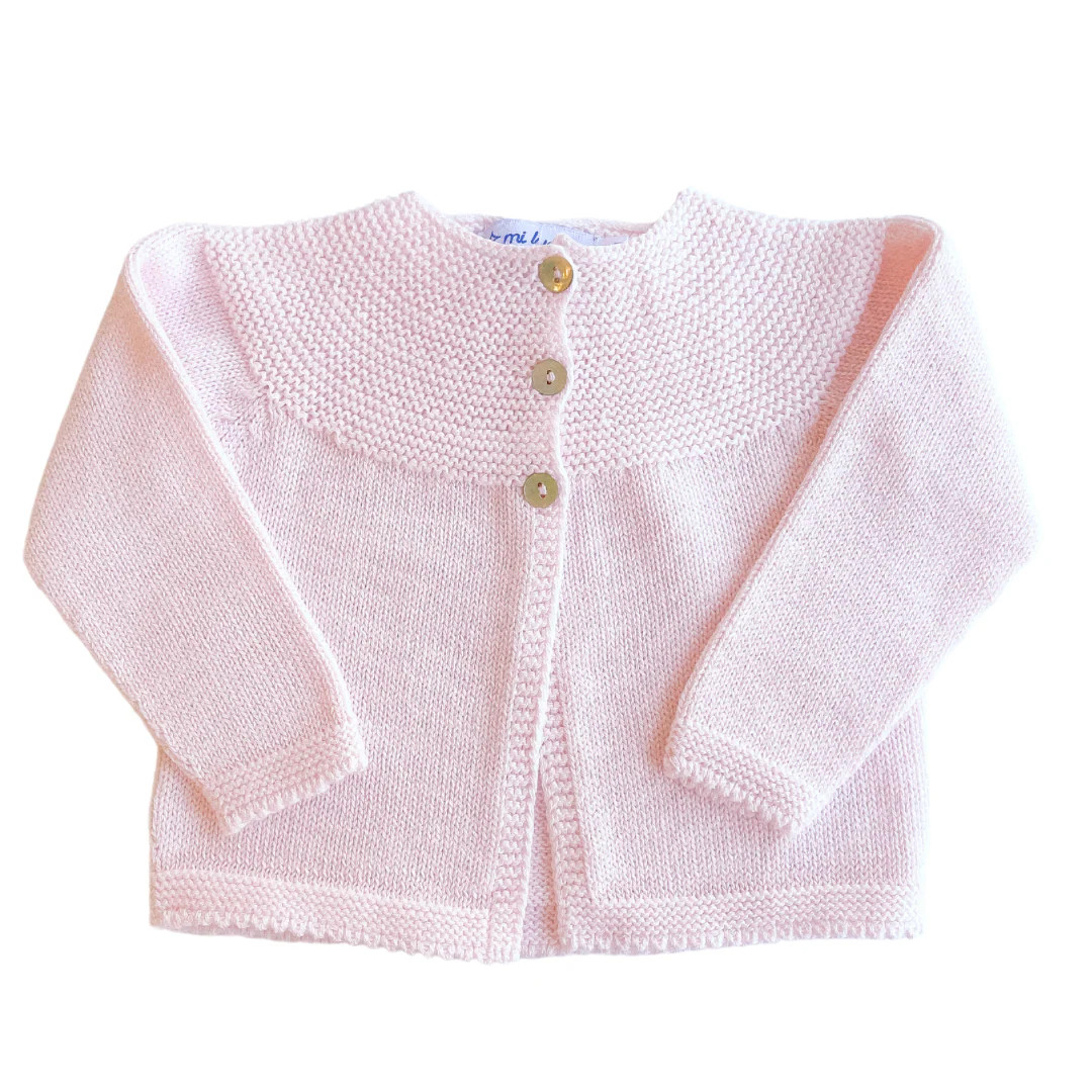Pink Knitted Cardigan (Three Buttons) | Loozieloo