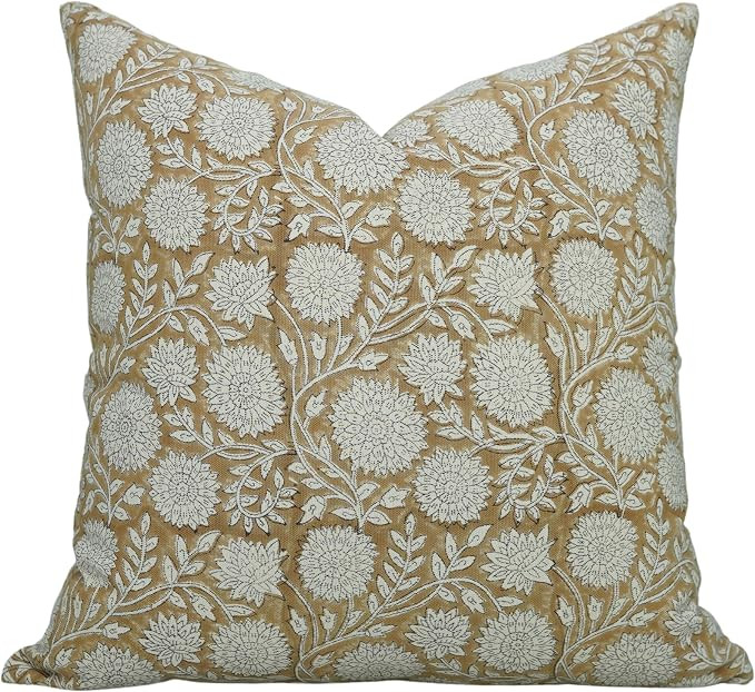 Spring Fall Pillow Cover Flower Print Throw Cushion Case,Seasonal Chic Decorative Square 24"X24" ... | Amazon (US)