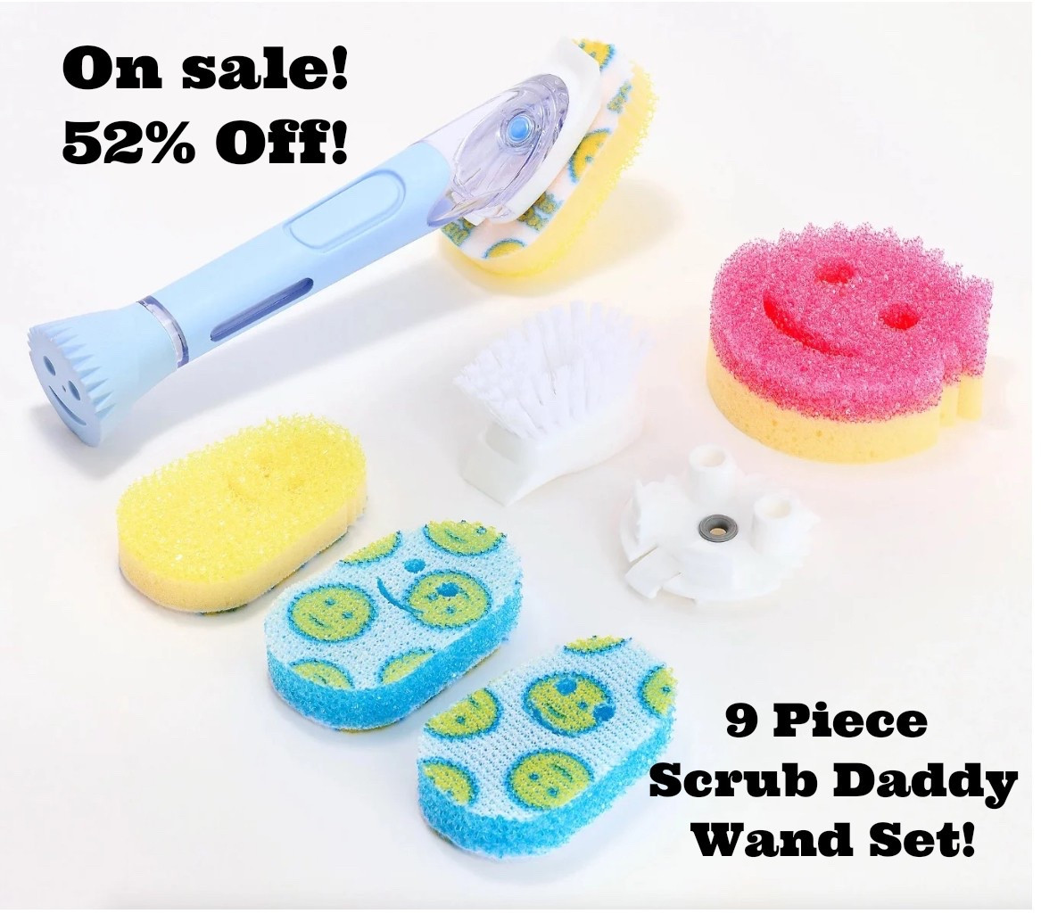 Looking to add to your Scrub Daddy collection? Don’t miss this great deal! Head over to QVC and grab the 9-piece Scrub Daddy Dish Daddy Soap Wand Set!

#LTKSaleAlert #LTKFindsUnder50 #LTKHome