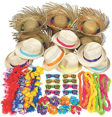 Grand Luau Party Wearables Kit for 50-156 Pieces - Includes Leis, Hats, Sunglasses and more - Bea... | Amazon (US)